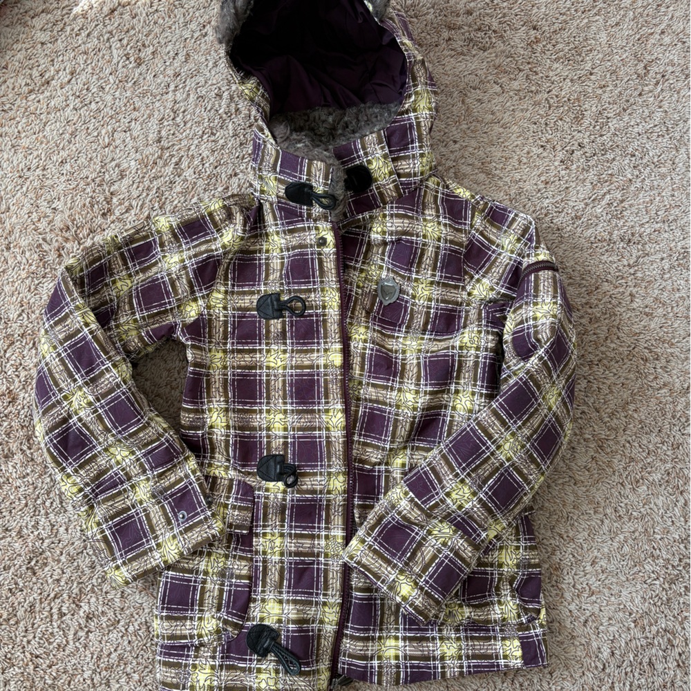 Burton Snowboard jacket, Plaid, XSmall